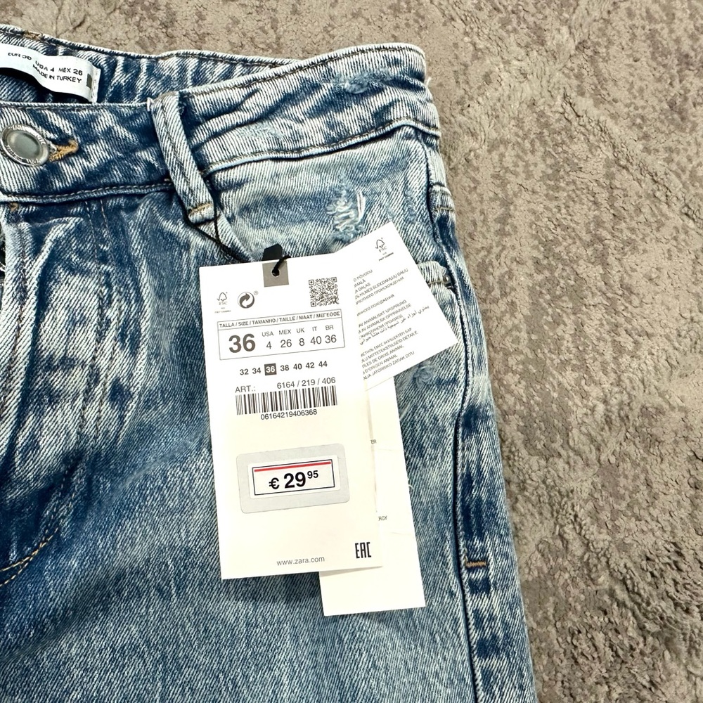 NWT Zara High Rise Straight Leg Jeans 6164/219/406 - Picture 7 of 10